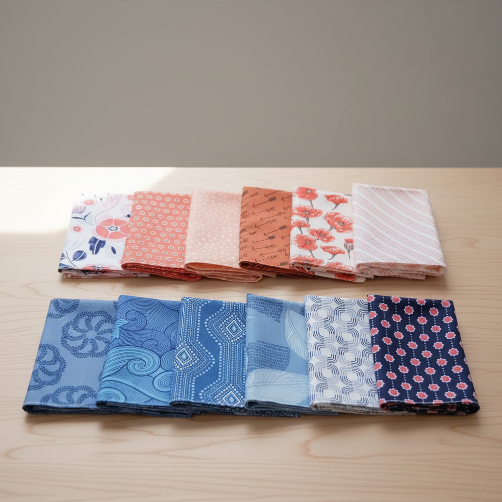 Cotton handkerchiefs orange sea set 1