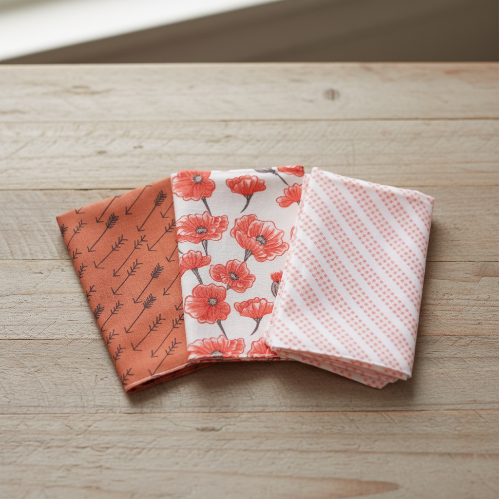 Cotton handkerchiefs orange sea set 2