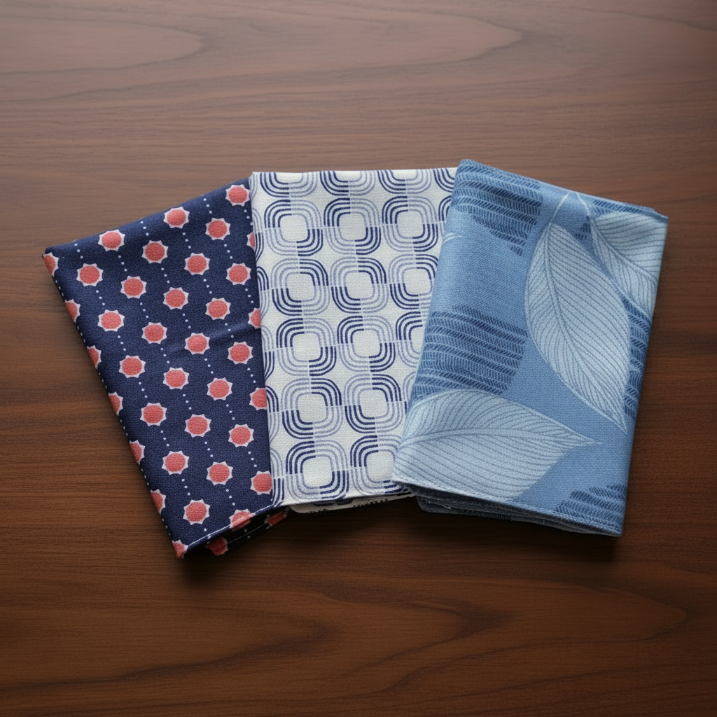 Cotton handkerchiefs orange sea set 3