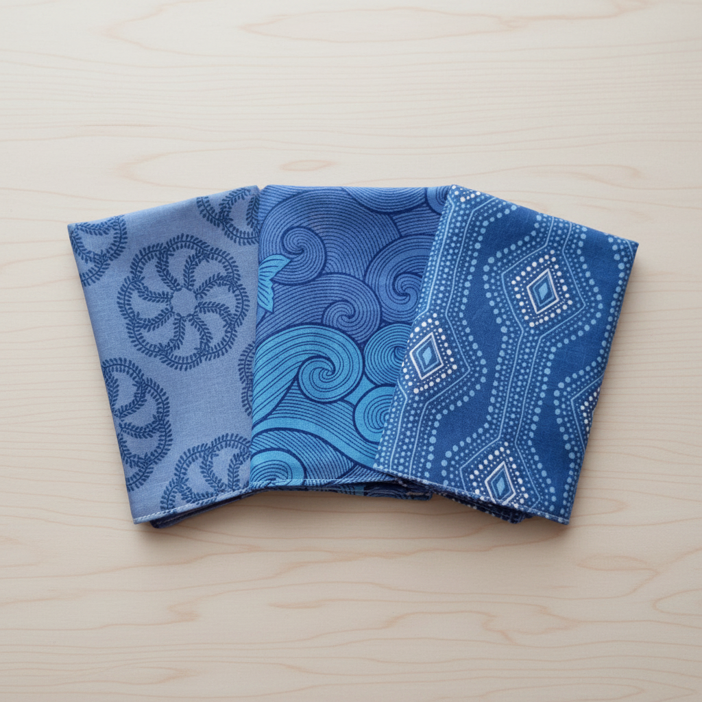 Cotton handkerchiefs orange sea set 4