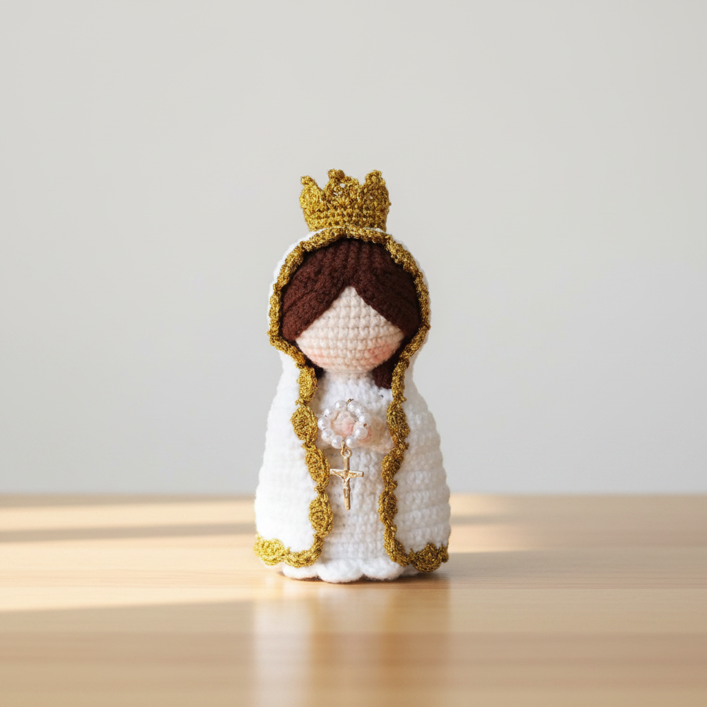 Our Lady of Fatima crochet doll 1