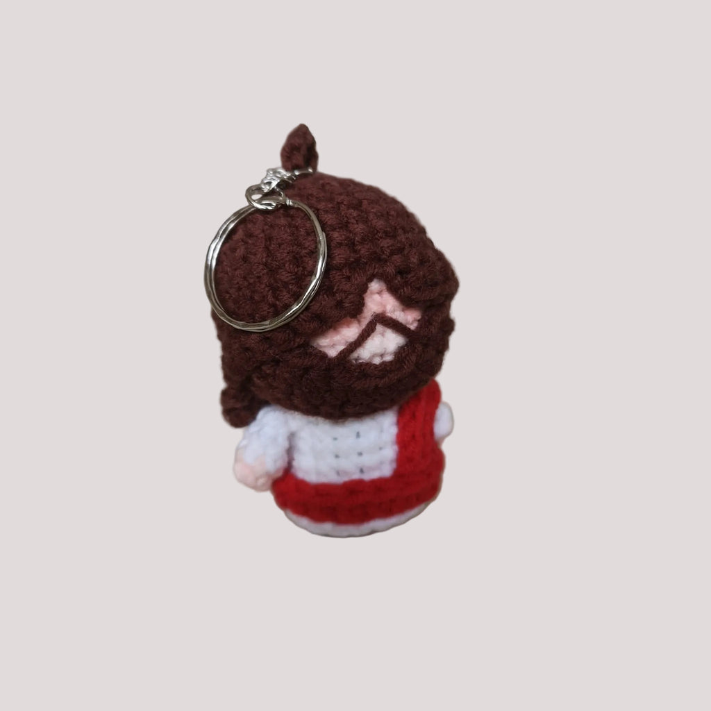 Jesus crochet keychain