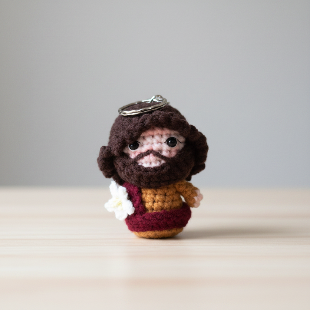 Saint Joseph crochet keychain