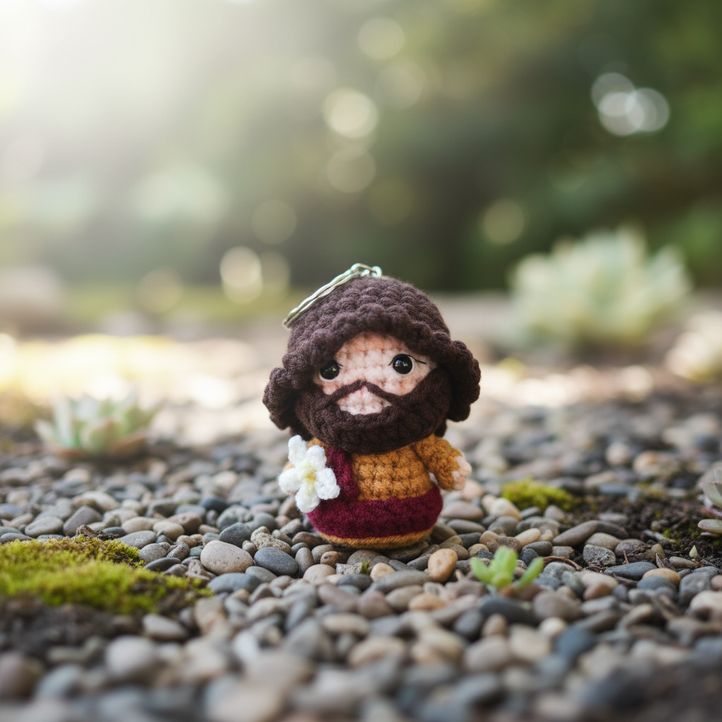 Saint Joseph crochet keychain