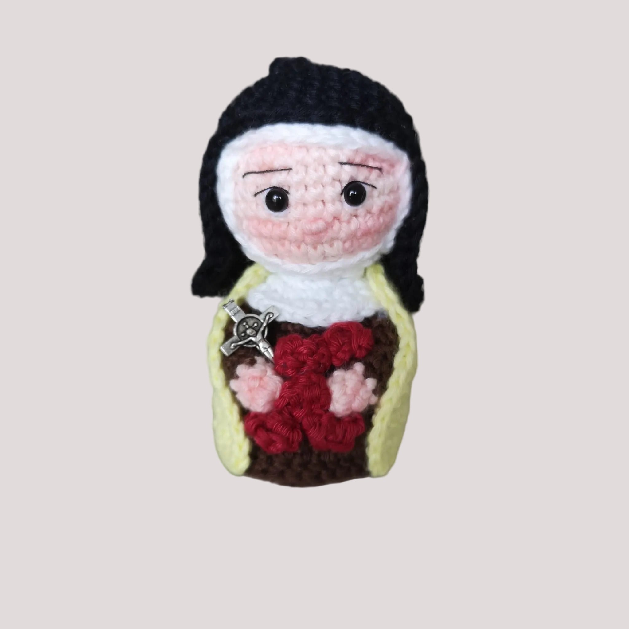 Saint Therese of Lisieux crochet keychain