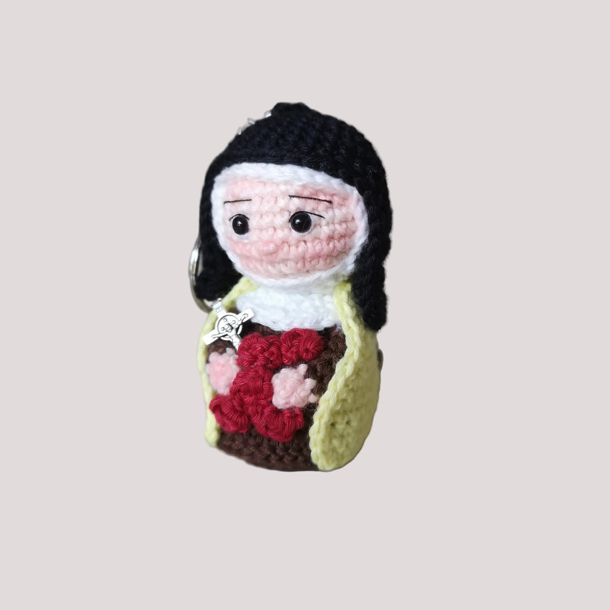 Saint Therese of Lisieux crochet keychain